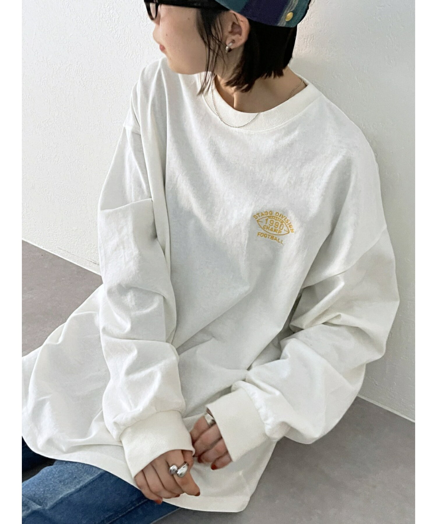 【WEB限定】ワンポイント刺繍ビッグロングTシャツ
